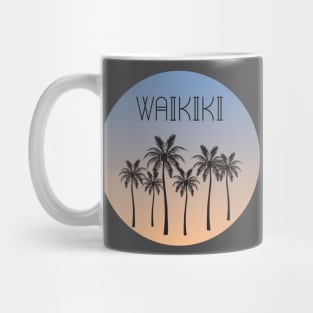 Waikiki Palm Trees Silhouette Mug